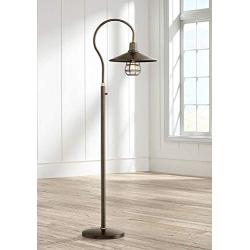 Garryton Industrial Floor Lamp Oiled Rubbed Bronze Metal Cage Barn Light Shade for Living Room Reading Bedroom Office - Franklin Iron Works