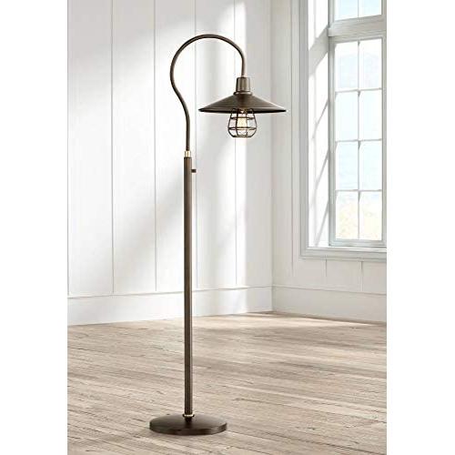 Garryton Industrial Floor Lamp Oiled Rubbed Bronze Metal Cage Barn Light Shade for Living Room Reading Bedroom Office - Franklin Iron Works