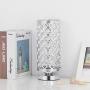 Crystal Table Lamp Nightstand Decorative Desk Lamp with Crystal Beads Small Bedside Modern Table Light for Bedroom, Living Room, Dining Room, Office