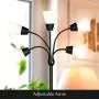 Brightech Medusa Modern LED Floor Lamp – Contemporary Multi Head Standing Reading Lamp for Living Room, Bedroom, Kids Room - Includes 5 LED Bulbs and 5 White & Colored Interchangeable Shades – Black