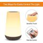 Table Lamp Touch Night Light - Portable Sensor Remote Control Bedside Lamps with Quick Rechargeable USB Dimmable Warm White Light 13 Colors RGB Table Lamp for Bedroom Living Room Office (Black Wood)