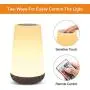 Table Lamp Touch Night Light - Portable Sensor Remote Control Bedside Lamps with Quick Rechargeable USB Dimmable Warm White Light 13 Colors RGB Table Lamp for Bedroom Living Room Office (Black Wood)