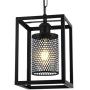 SYDTOP Black Industrial Metal Mesh Pendant Light with Chain Rustic Hanging Light Fixture Vintage Mini Cage Pendant Lighting for Kitchen Island Sink Dining Room Counter Bar Farmhouse