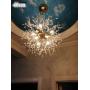 LuKLoy Super Beautiful Chandelier Pendant Lamp Kitchen Island Dining Room Loft Firework Hanging Light Post Modern Dandelion Crystal LED Lighting Fixture (Cold White LED, 40cm Diameter)