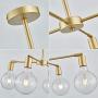 ANJIADENGSHI Sputnik Chandelier Lighting Modern Iron Pendant Light with 4 E26 Bulb for Living Room Dining Room Kitchen Bedroom Golden