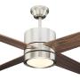 NOMA Ceiling Fan with Light | Reversible Maple or Distressed Walnut Blades | Dimmable with Remote | Brushed-Nickel Finish, 52-Inch