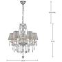 Saint Mossi Chrome K9 Crystal Chandelier Lighting LED Ceiling Light Fixture Pendant Lamp for Dining Room Bathroom Bedroom Livingroom 5 E12 LED Bulbs Required Height 26 x Width 24 Saint Mossi Chrome K9 Crystal Chandelier Lighting LED Ceiling Light Fixture Pendant Lamp for Dining Room Bathroom Bedroom Livingroom 5 E12 LED Bulbs Required Height 26 x Width 24