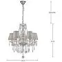 Saint Mossi Chrome K9 Crystal Chandelier Lighting LED Ceiling Light Fixture Pendant Lamp for Dining Room Bathroom Bedroom Livingroom 5 E12 LED Bulbs Required Height 26 x Width 24