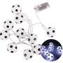 Wangcai LED Soccer Balls String Lights 10 LEDs Football Garland Fairy Lights Bedroom Home Theme Wedding Party Christmas Decorative Lights(White)