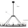 7Pandas 12-Light Kitchen Island Lighting, 40'' Industrial Dining Room Light Fixtures for Farmhouse, Kitchen Island Bar, Living Room, Bronze