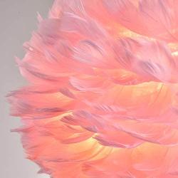 Maxax Feather Chandelier Pink Pendant Light Fixture with 3 Lights for Bedroom Kitchen Restaurant Living Room