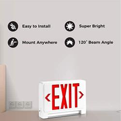 LED emergency light exit sign with battery backup light bulb, Pack of 2, Exit Sign Combo, Indoor Hallway or Room Safety for Residential, Commercial or Industrial Use, rechargeable emergency led bulb