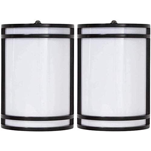 Cloudy Bay Dusk to Dawn LED Outdoor Wall Sconce,3000K /4000K /5000K Adjustable,15W Porch Light,Oil Rubbed Bronze,2 Pack