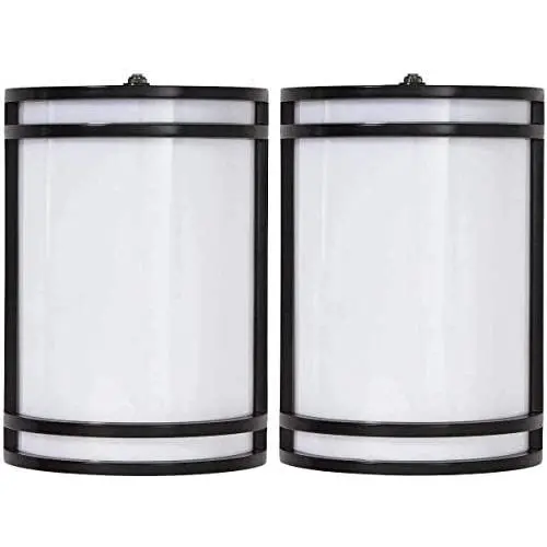 Cloudy Bay Dusk to Dawn LED Outdoor Wall Sconce,3000K /4000K /5000K Adjustable,15W Porch Light,Oil Rubbed Bronze,2 Pack