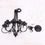 Lucidce Contemporary Chandelier 5 Light Black Pendant Lighting Farmhouse Ceiling Dining Room Lighting Fixtures Hanging for Living Room Bed Room