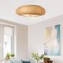 KWOKING Lighting Handmade Flush Mount Ceiling Light Creative Bamboo Ceiling Lighting fixtures Rattan Lantern Light 3 Lights Vintage Hanging Light for Living Room, Restaurant, Bedroom 19.69 inch