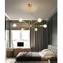 BAODEN 6 Lights Fixture Modern Gold Sputnik Chandelier Brushed Brass Mid Century Pendant Light Semi Flush Mount Hanging Lamps for Dining Bedroom Kitchen Lighting