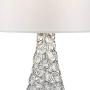 Kasey Modern Accent Table Lamp Crystal Bead Silver Gourd White Drum Shade for Living Room Family Bedroom Bedside Nightstand - Possini Euro Design