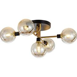 Modo Lighting 5 Light Semi Flush Mount Ceiling Light Vintage Metal Brushed Nickel Sputnik Chandelier Light Fixture Industrial Ceiling Lamp for Living Room Kitchen Hallway Restaurant