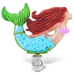 CoTa Global Night Light, Plug in Energy Efficient Decorative Socket Lamp Manual On & Off Portable Lights for Stairway, Bedroom & Bathroom Marine Life Themed Accessory Home & Kitchen Decor - Mermaid