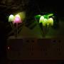 4 Pieces Night Lights 7 Color Changing Plug-in Light Sensor Wall Lamp, LED Mushroom Night Lights Dusk to Dawn Sensor Night Light Wall Lamp for Kid Adult Mushroom Bedroom Bathroom Nightlight Christmas