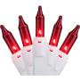 WinterWow Christmas Lights 100-Bulb 20 Ft White Wire Mini Indoor/Outdoor Incandescent Lights-5 Pack Red