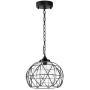 Wellmet 1-Light Hanging Lights,14.5 Inch Outdoor Chandelier Black Cage Pendant Lighting with Glass Shades,Porch Gazebo Barn Light Fixture Perfect for Dining Room,Bar,Aisle,Hallway,Entryway,Foyer