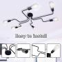 PUMING 6 Lights Ceiling Light Fixture,Semi-Flush Mount Black Metal Sputnik Chandelier for Home Bar Hotel Restaurant