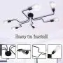 PUMING 6 Lights Ceiling Light Fixture,Semi-Flush Mount Black Metal Sputnik Chandelier for Home Bar Hotel Restaurant
