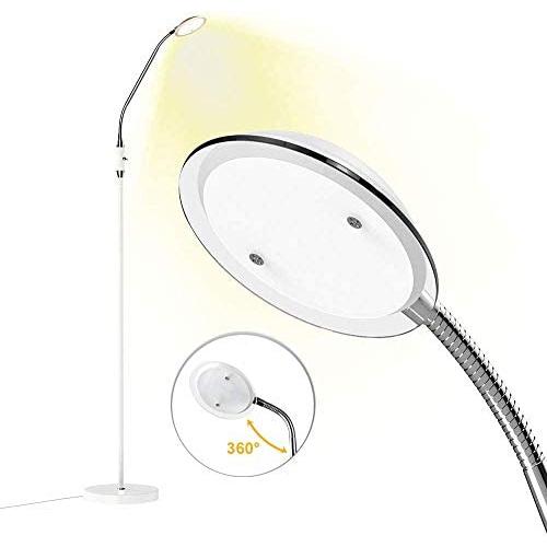 DLLT LED Reading Floor Lamp, Modern Standing Lamp Pole Light, Flexible Adjustable Gooseneck Floor Lamp Standing Task Lighting for Living Room, Bedroom, Office, Sewing, Painting,Piano