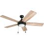 Honeywell Ceiling Fans 50607-01 Ventnor Ceiling Fan, 52'', Bronze