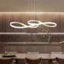 Modern LED Acrylic Chandelier Dining Room Dimmable 3000K~6500K Remote Control Pendant Lights Color/Brightness Adjustable Half Flush Mount Ceiling Hanging Lamp Fixture for Bedroom Livingroom Lighting