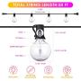 YUNLIGHTS 50FT Color Changing Outdoor String Lights, RGB LED String Lights with 30+3 G40 Globe Bulbs,Dimmable Waterproof String Lights with Remote Control for Christmas, Patio, Cafe, Backyard, Garden