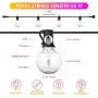 YUNLIGHTS 50FT Color Changing Outdoor String Lights, RGB LED String Lights with 30+3 G40 Globe Bulbs,Dimmable Waterproof String Lights with Remote Control for Christmas, Patio, Cafe, Backyard, Garden