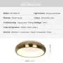 Gold Flush Mount Ceiling Light Fixture, 54W Deco Modern Ceiling Light with Remote Control, 15 Inch Dimmable Ceiling Light Fixture for Living Room Kitchen Bedroom Gold LED White Ceiling Lights