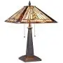 Cotoss Tiffany Table Lamp 2 Light Welding Table Lamp Stained Glass Lampshade Desk Lamp Mission Style Tiffany Lamps for Bedrooms Living Room