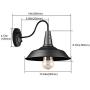 Gooseneck Barn Light Fixtures Wall Sconce Farmhouse Lighting Lamp for Bedroom, Living Room, Kitchen, Porch, Vanity Room (Black)