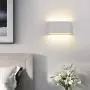 Aluminum Modern LED Wall Sconce Interior Wall Light Fixture Wall Mount Light for Living Room Bedroom Hallway Conservatory 6w Warm White 3000k-White. White