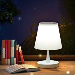 UDO White Bedside Touch Table Lamp with Morden PC Plastic and Adjustable Control Bright for Bedroom Nightstand and Small Primitive Desk Reading