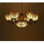 Tiffany Style Chandelier, Baroque Stained Glass Shade Multi-Head Ceiling Light, Living Room Bedroom Bar Decoration LED Pendant Light，E27，MAX40W (Size : 6 Heads)