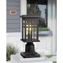 Zeyu Exterior Post Light, Outdoor Pole Lantern Pillar Light Fixture with Clear Glass Shade and Black Finish, 20068-P BK