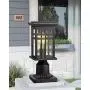 Zeyu Exterior Post Light, Outdoor Pole Lantern Pillar Light Fixture with Clear Glass Shade and Black Finish, 20068-P BK