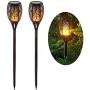 Solar Flame Torch Lights Outdoor, Decorative Pack of 2 Piece Lamp with Dancing Flames Torches Landscape, Waterproof Outdoors Garden Patio Deck Decorations Lighting with Auto On/Off Security Light