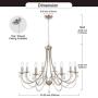 Lucidce 8 Lights Luxury Crystal Farmhouse Chandelier Lighting Contemporary Pendant Lights Fixture Brushed Nickel Island Ceiling Light for Dinning Room Bed Kitchen Room