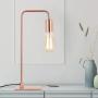 Rose Gold Table Lamp - Edison Bedside Lamps for Reading, Nightstand, Dressers - Small Metal Desk Lamp for Dorm Room, Bedroom