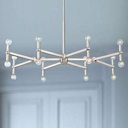 Marya Brushed Nickel Large Chandelier 37 3/4'' Wide Modern 16-Light Fixture for Dining Room House Foyer Kitchen Island Entryway Bedroom Living Room - Possini Euro Design