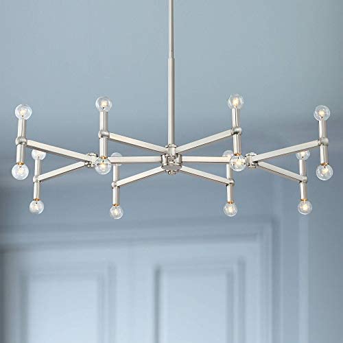 Marya Brushed Nickel Large Chandelier 37 3/4'' Wide Modern 16-Light Fixture for Dining Room House Foyer Kitchen Island Entryway Bedroom Living Room - Possini Euro Design
