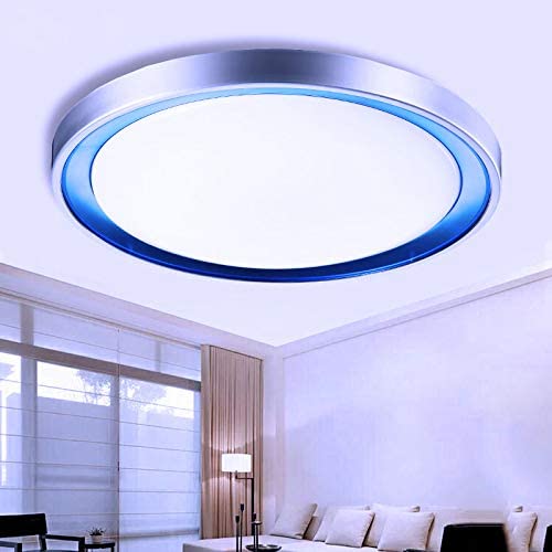 CraftThink Modern Circular LED Flush Mount Ceiling Light Fixture Close to Ceiling Lights Acrylic LED Ceiling Lamp for Living Room Bedroom Kids Room Kitchen Lighting- Blue/14inch-Cct: White