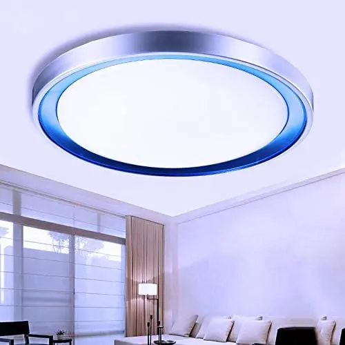 CraftThink Modern Circular LED Flush Mount Ceiling Light Fixture Close to Ceiling Lights Acrylic LED Ceiling Lamp for Living Room Bedroom Kids Room Kitchen Lighting- Blue/14inch-Cct: Warm CraftThink Modern Circular LED Flush Mount Ceiling Light Fixture Close to Ceiling Lights Acrylic LED Ceiling Lamp for Living Room Bedroom Kids Room Kitchen Lighting- Blue/14inch-Cct: Warm