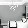 Jaycomey Modern Chandelier LED Pendant Light,72W Contemporary 3 Triangle Ring Chandelier Light Fixture,Chandeliers for Dining Rooms Bedroom Living Room Kitchen Island,Cool White/6000K,Adjustable Sling